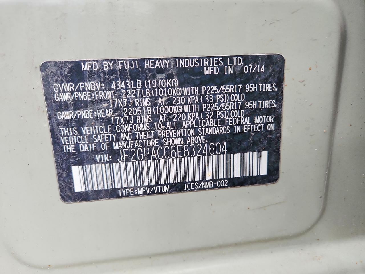 2014 SUBARU XV CROSSTREK 2.0 PREMIUM photo 12
