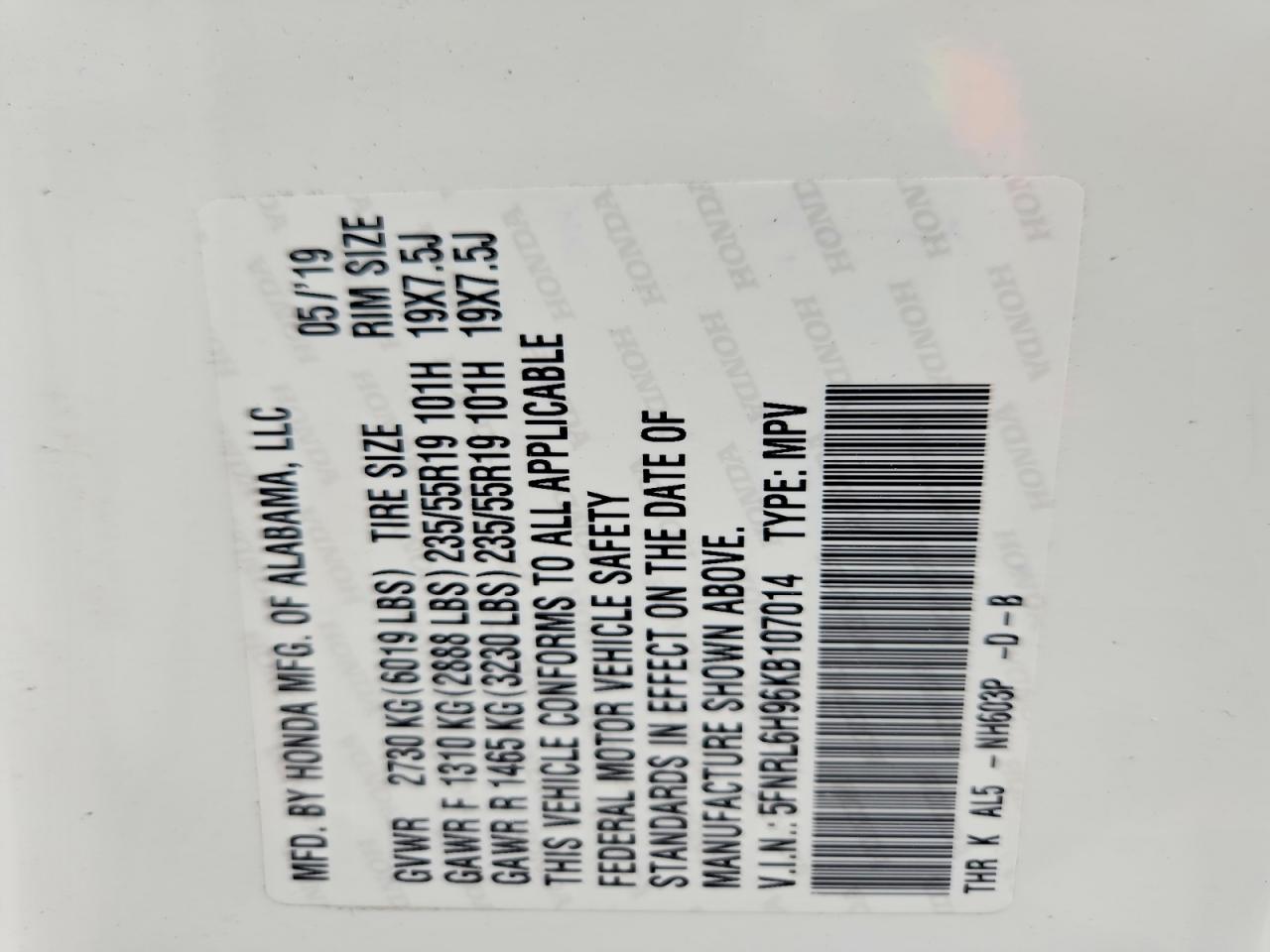 2019 HONDA ODYSSEY ELITE photo 25