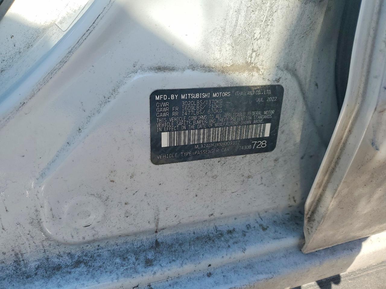 2022 MITSUBISHI MIRAGE ES photo 34