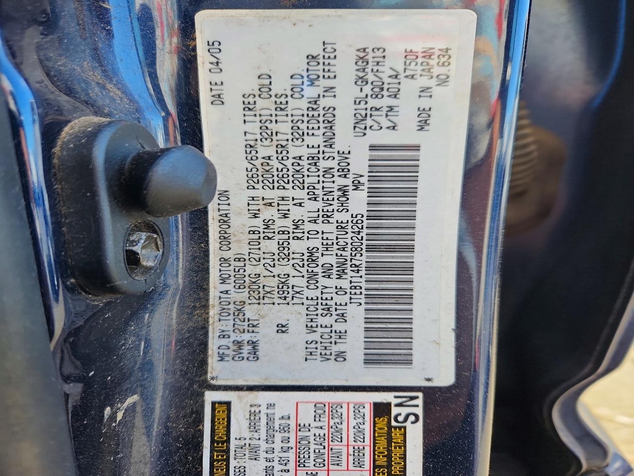 2005 TOYOTA 4RUNNER SR5 photo 23