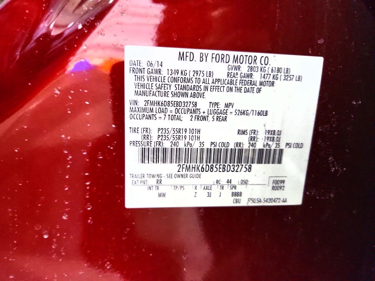 2014 FORD FLEX LIMITED photo 13