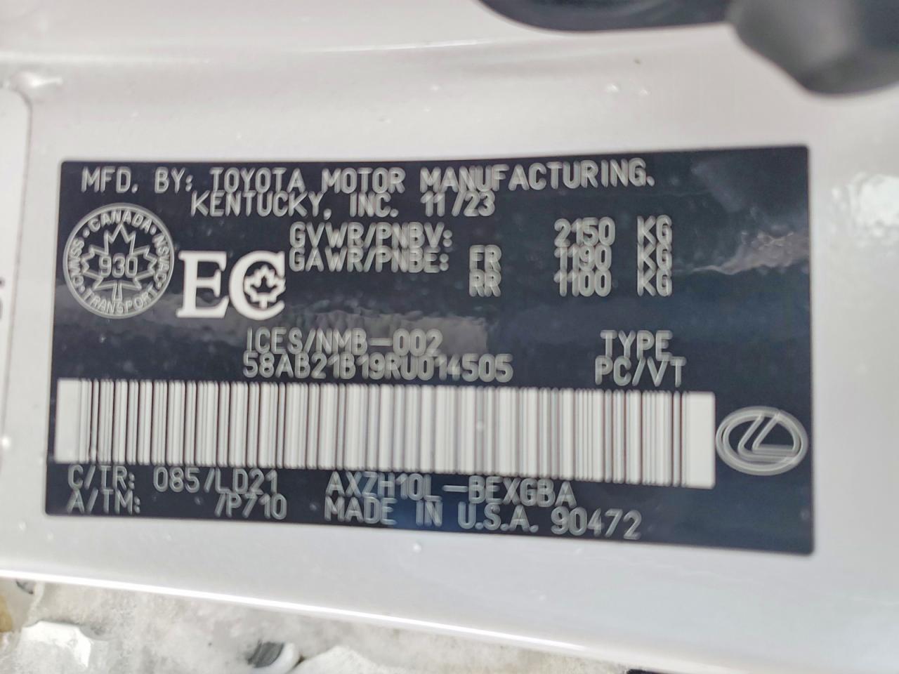 2024 LEXUS ES 300H F SPORT HANDLING photo 12
