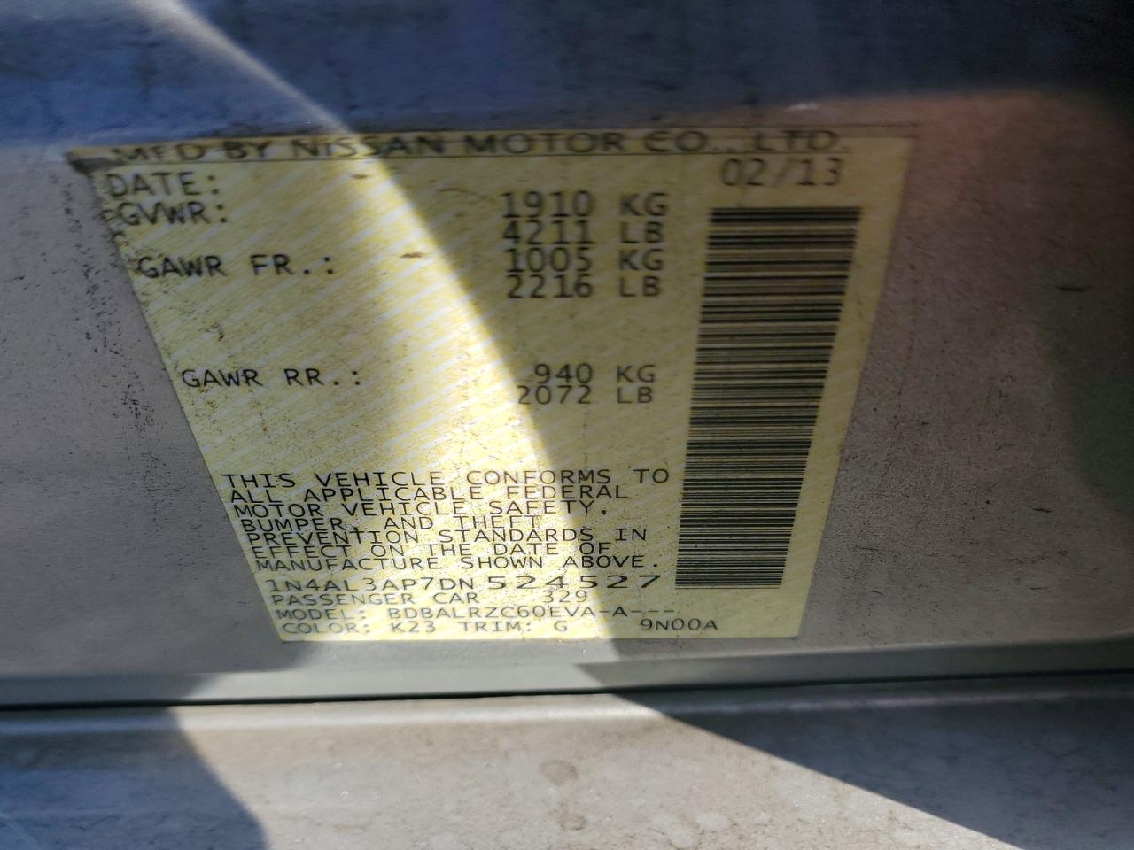 2013 NISSAN ALTIMA 2.5 photo 23