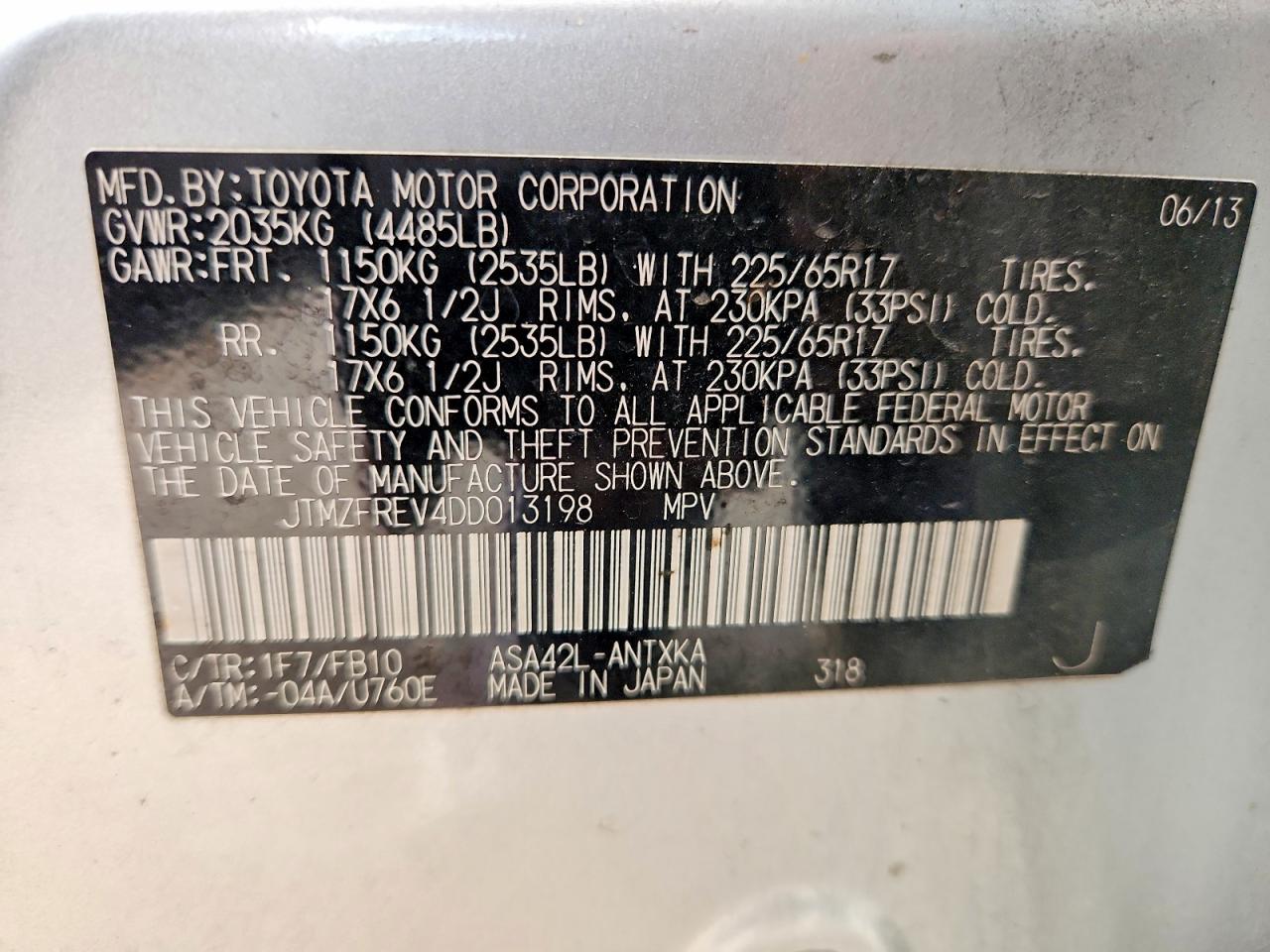 2013 TOYOTA RAV4 LE photo 37