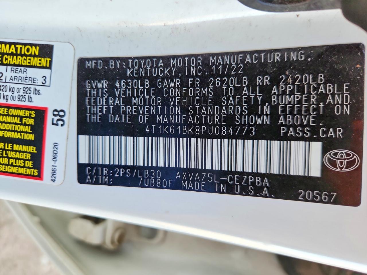 2023 TOYOTA CAMRY XSE photo 12