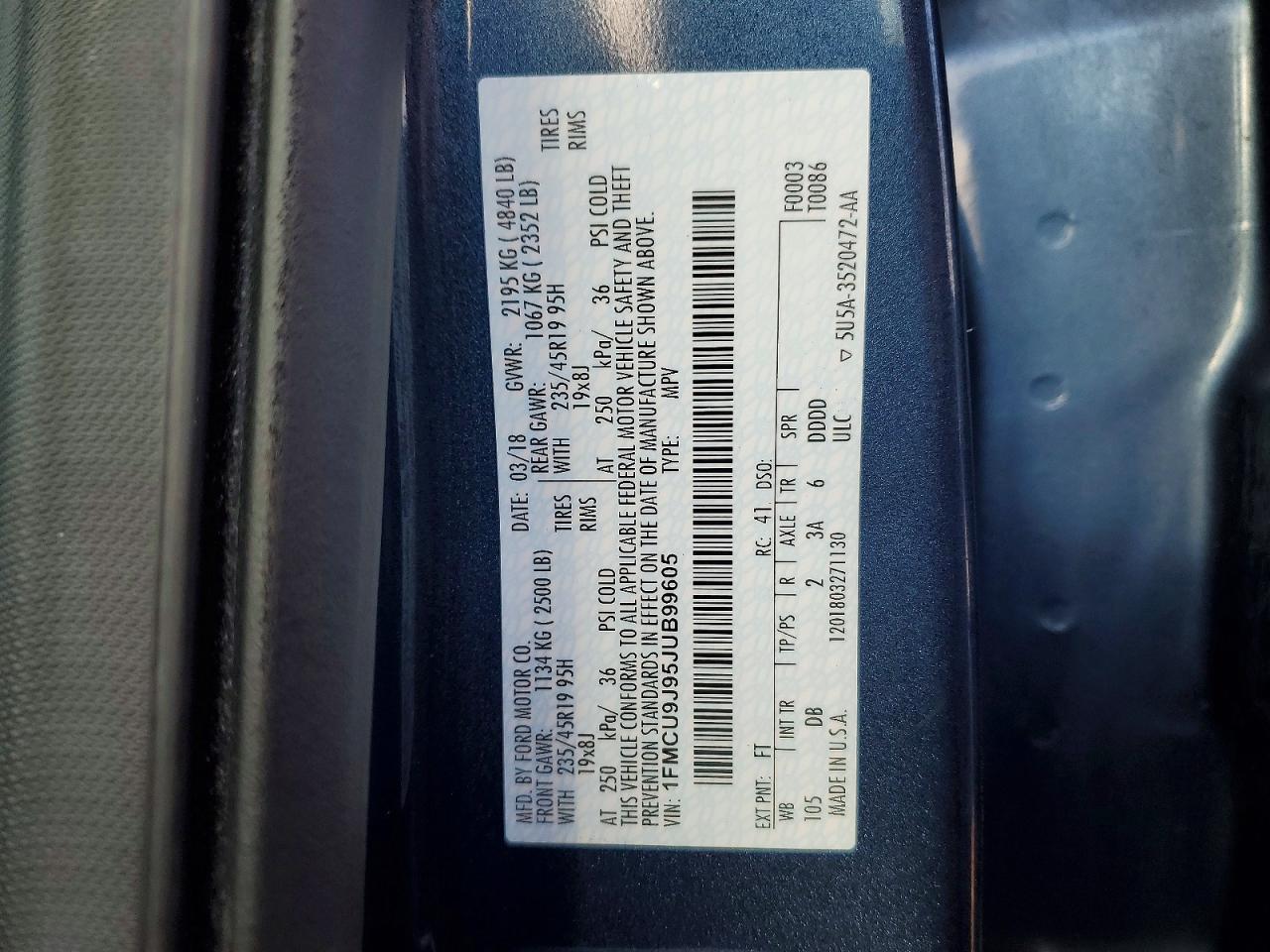 2018 FORD ESCAPE TITANIUM photo 25