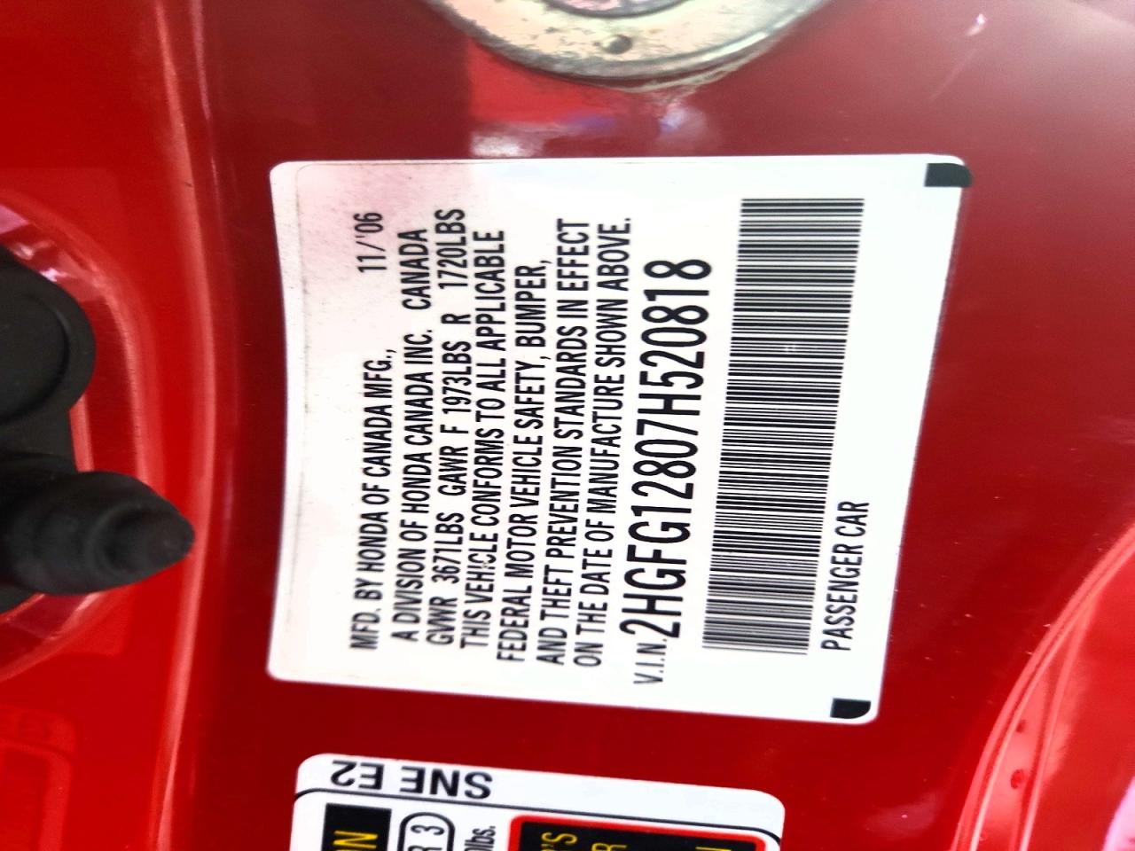 2007 HONDA CIVIC EX photo 12