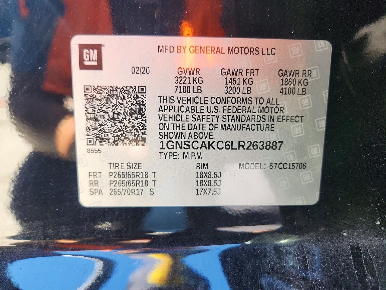 2020 CHEVROLET TAHOE C1500 LS photo 13