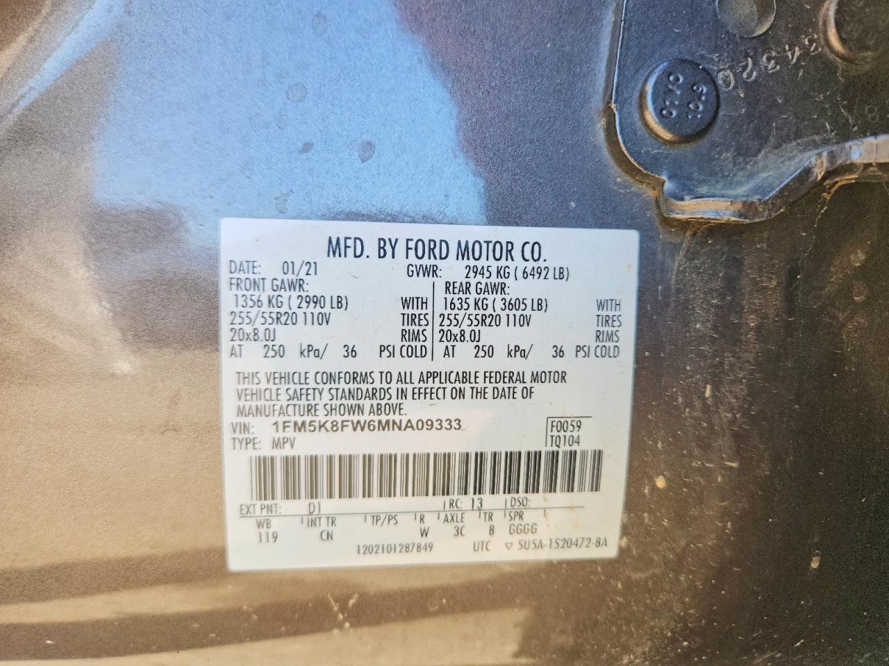 2021 FORD EXPLORER LIMITED photo 13