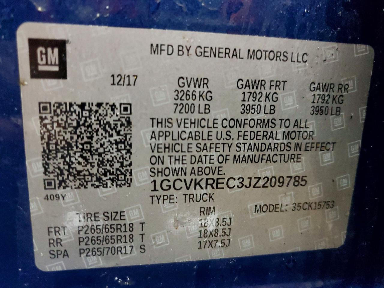 2018 CHEVROLET SILVERADO K1500 LT photo 12