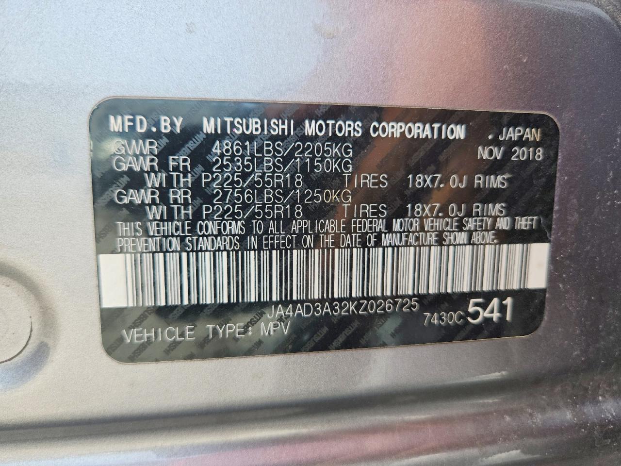 2019 MITSUBISHI OUTLANDER SE photo 27