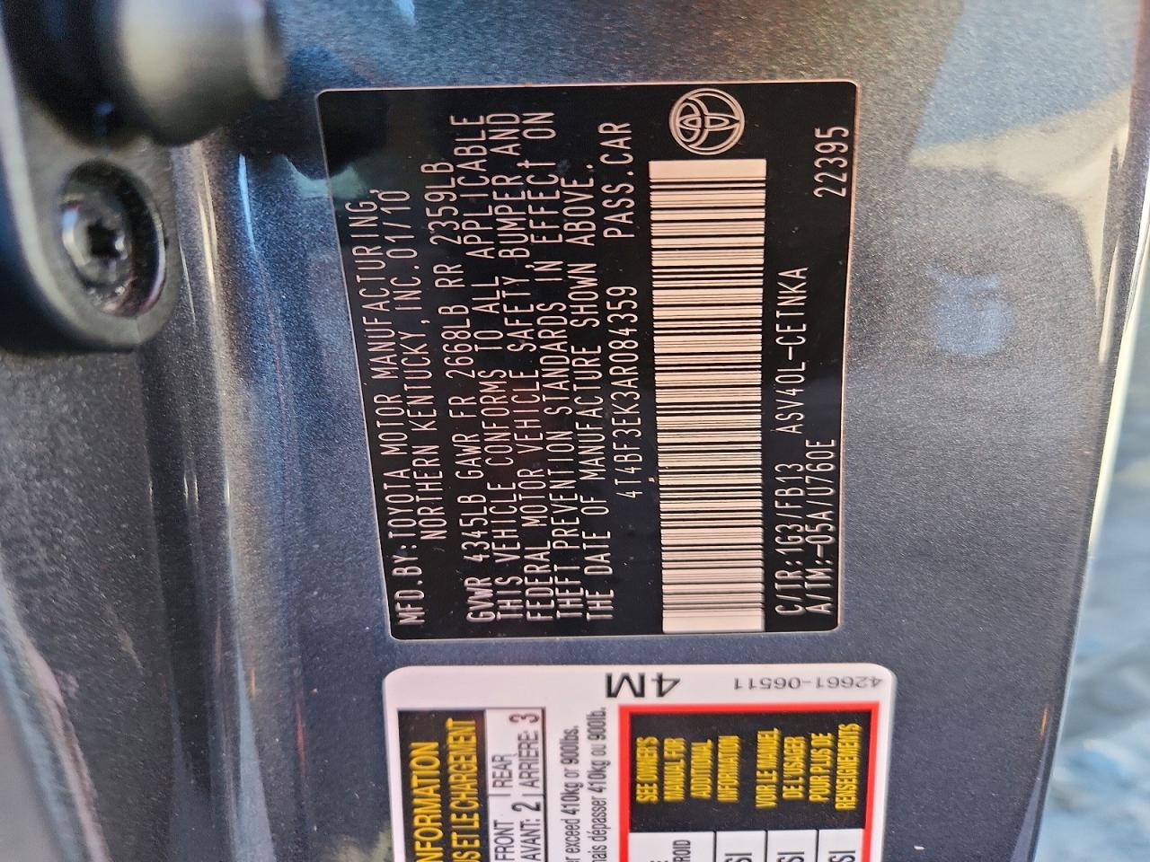 2010 TOYOTA CAMRY BASE photo 23