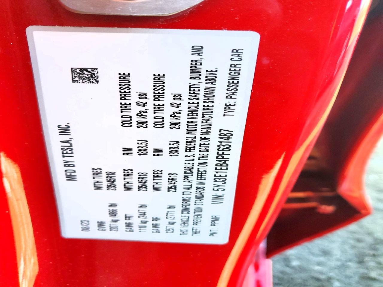 2023 TESLA MODEL 3 photo 23