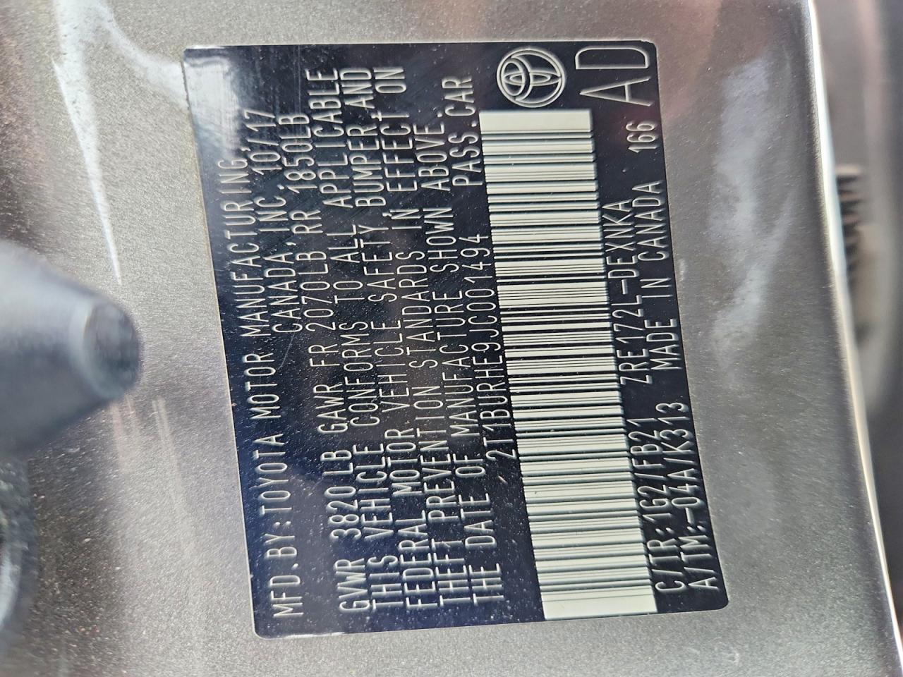 2018 TOYOTA COROLLA LE photo 37