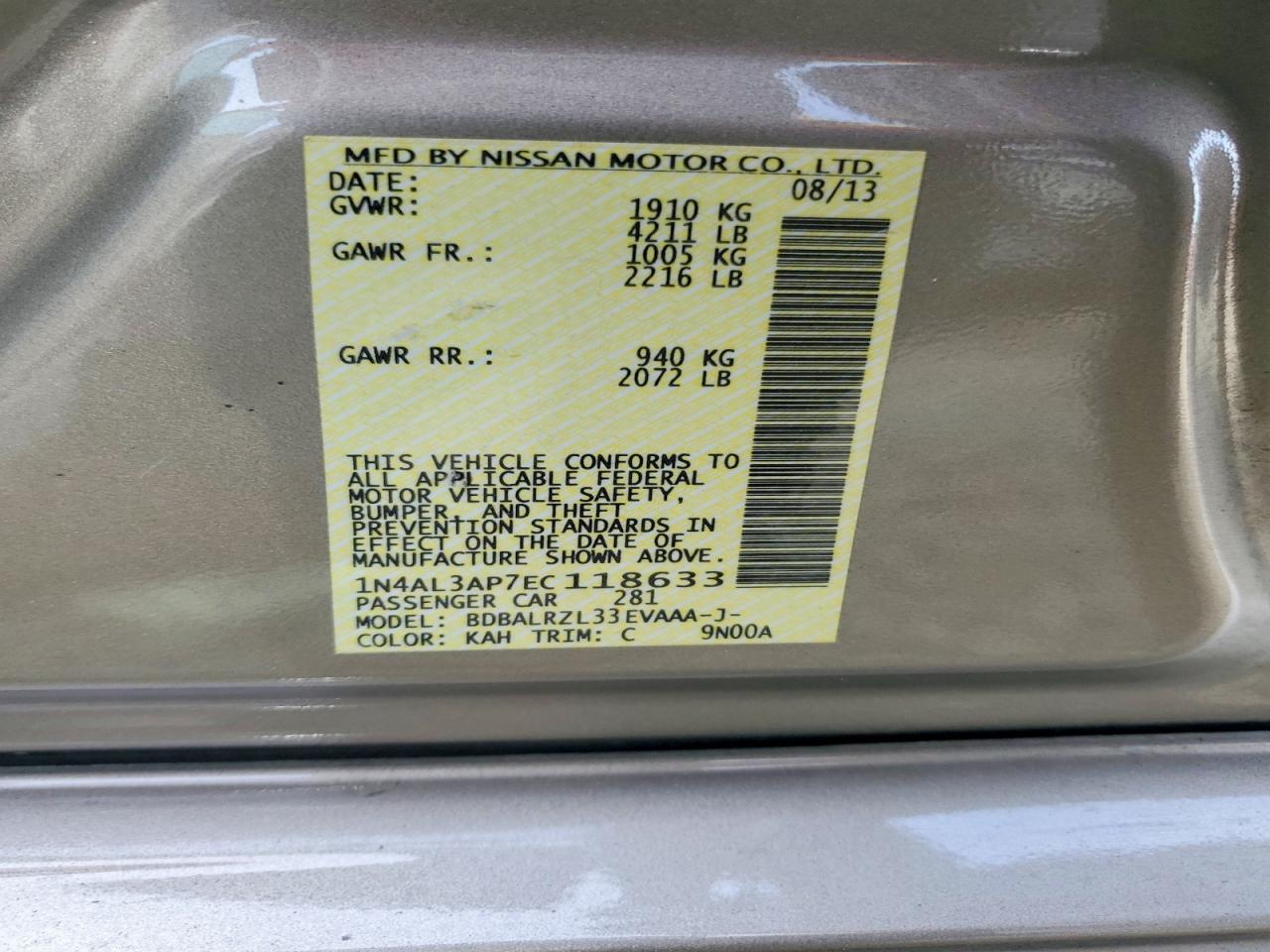 2014 NISSAN ALTIMA 2.5 photo 23