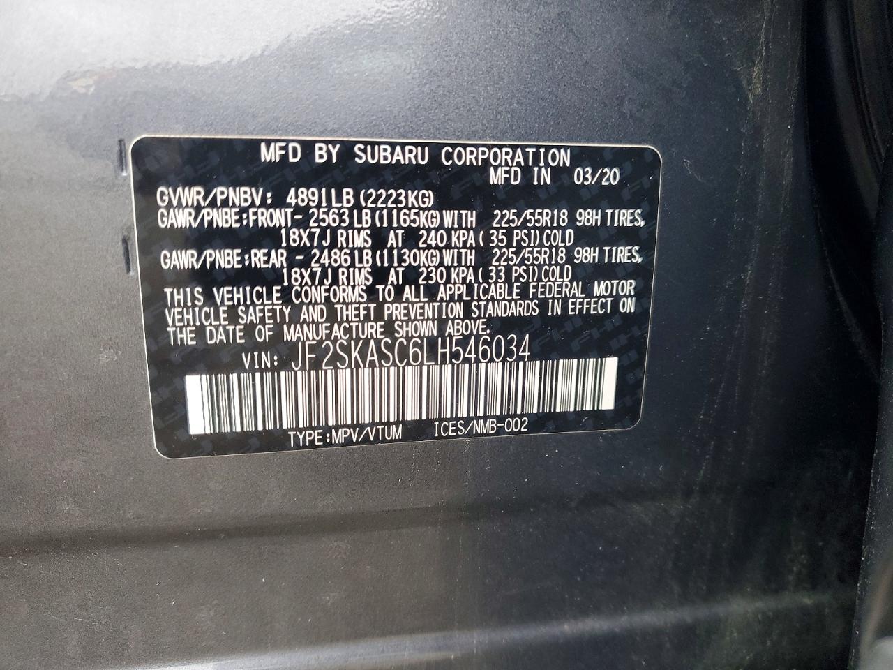 2020 SUBARU FORESTER LIMITED photo 23
