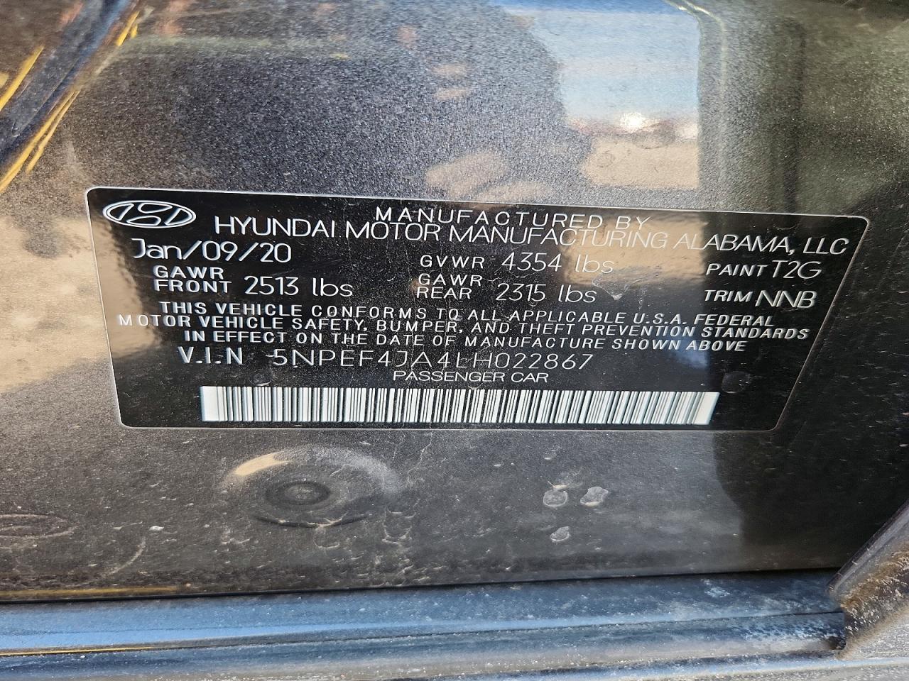 2020 HYUNDAI SONATA SEL photo 34