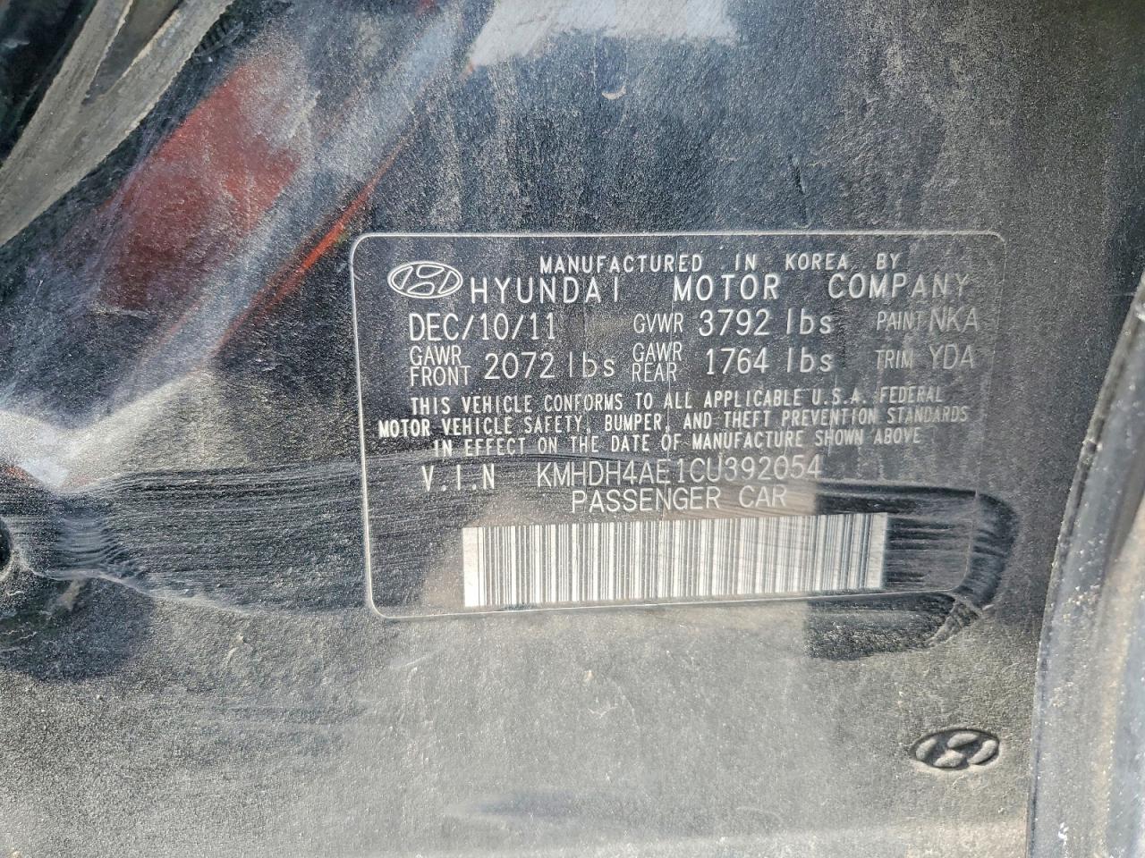 2012 HYUNDAI ELANTRA GLS photo 23