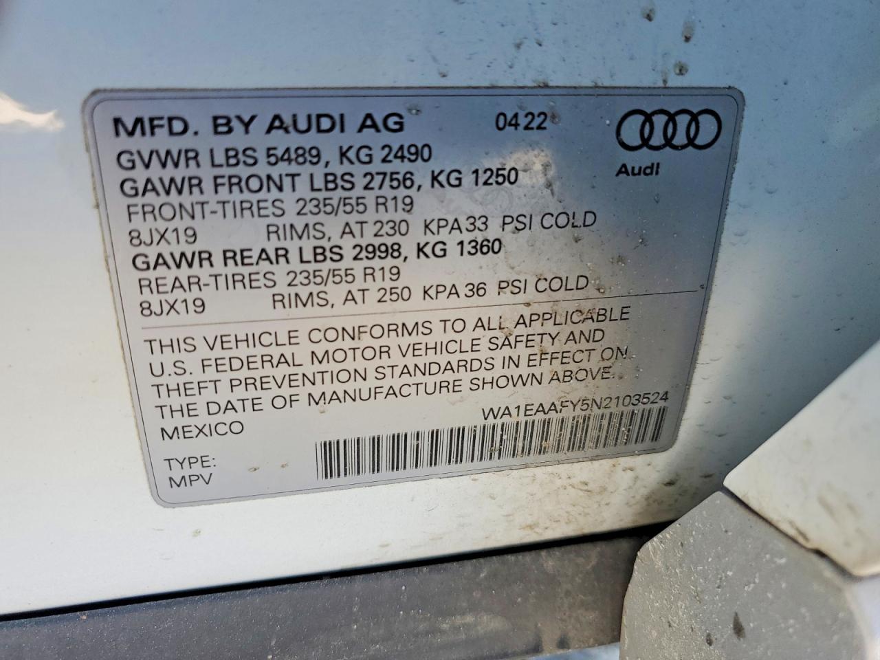 2022 AUDI Q5 PREMIUM PLUS 45 photo 13