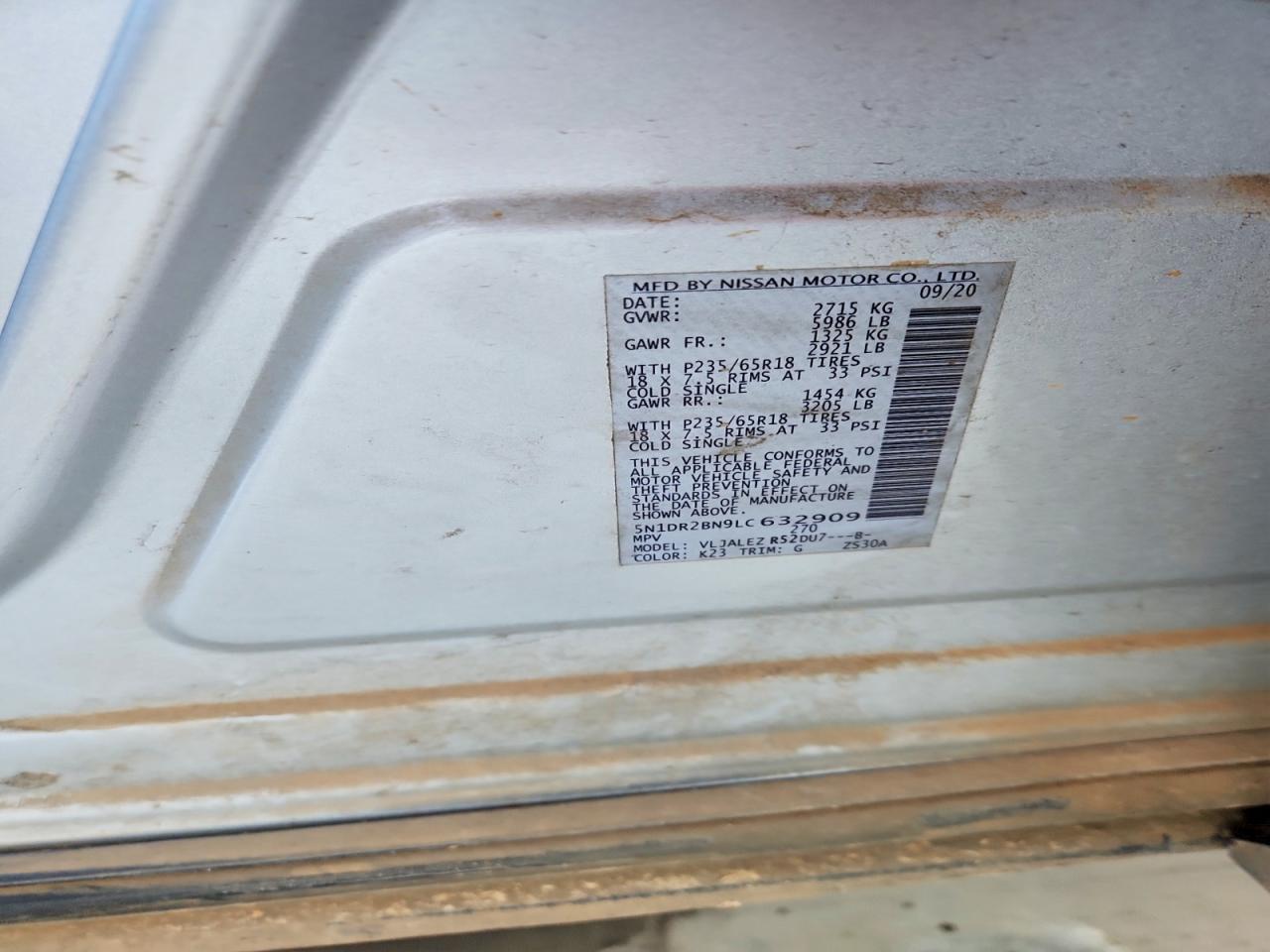 2020 NISSAN PATHFINDER SV photo 13