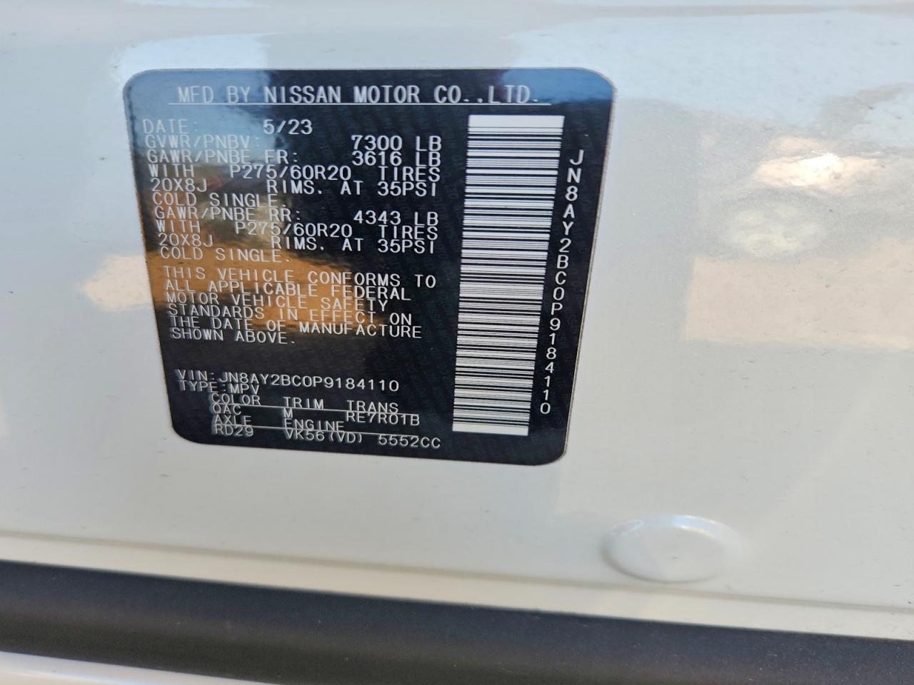 2023 NISSAN ARMADA SL photo 14