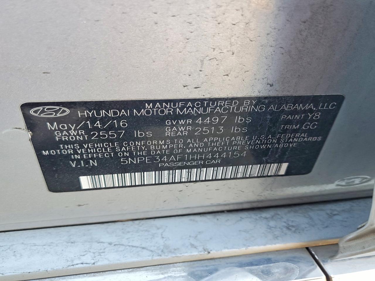 2017 HYUNDAI SONATA SPORT photo 34