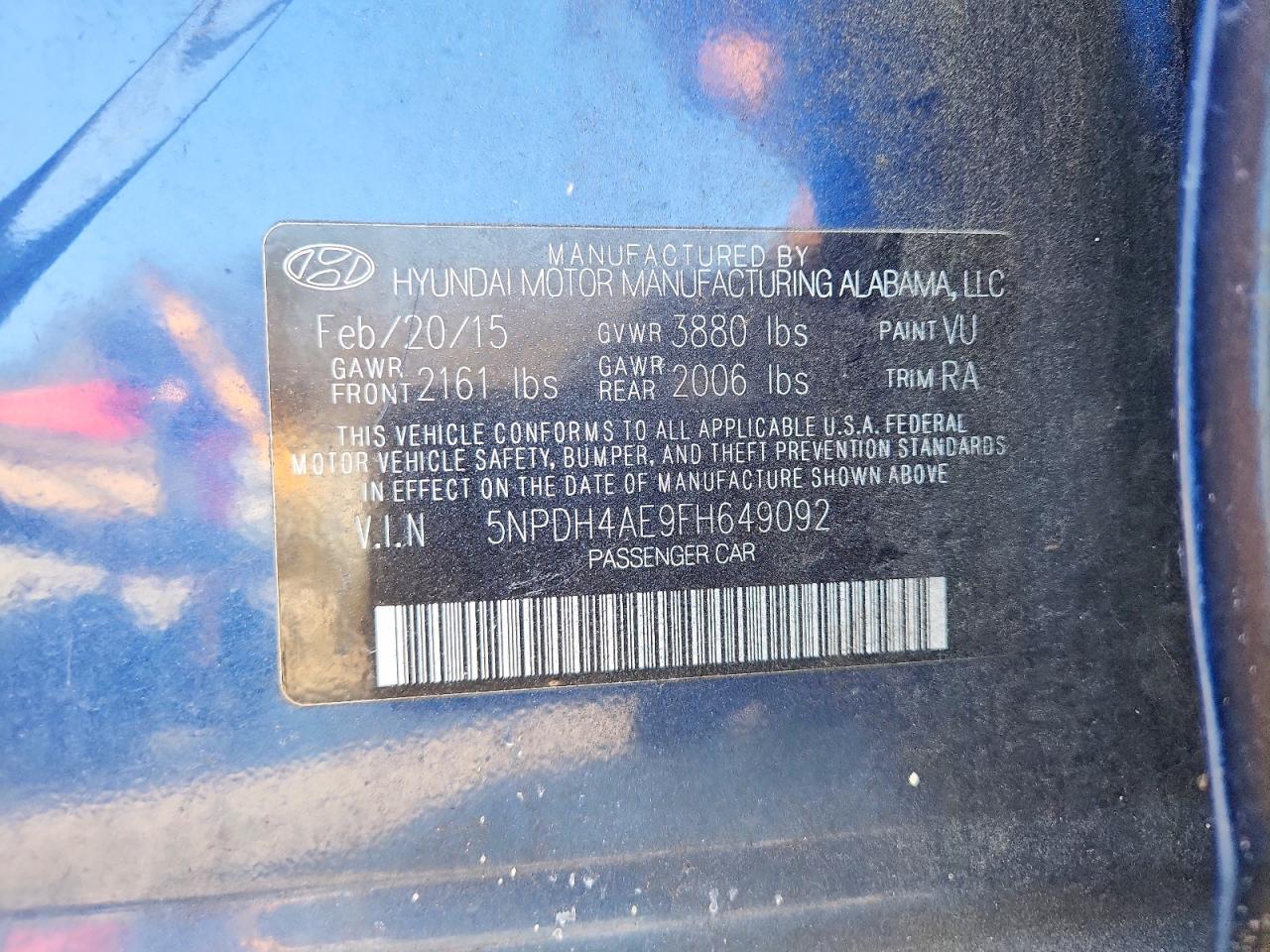 2015 HYUNDAI ELANTRA SE photo 34