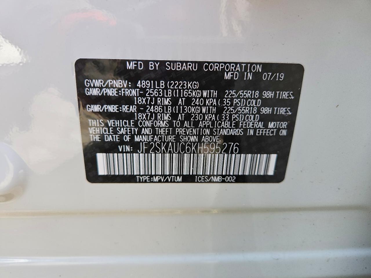 2019 SUBARU FORESTER LIMITED photo 13