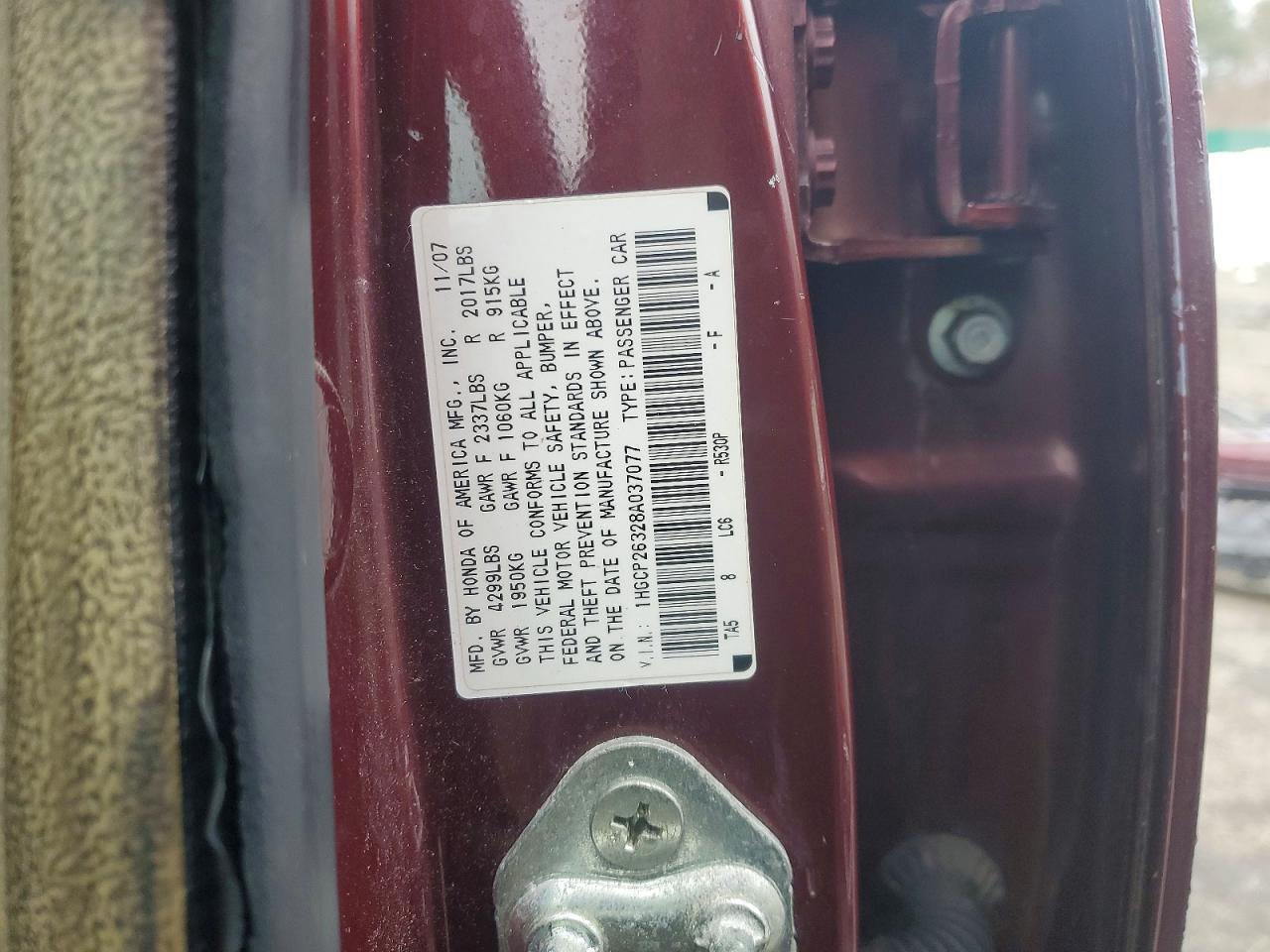 2008 HONDA ACCORD LX photo 37