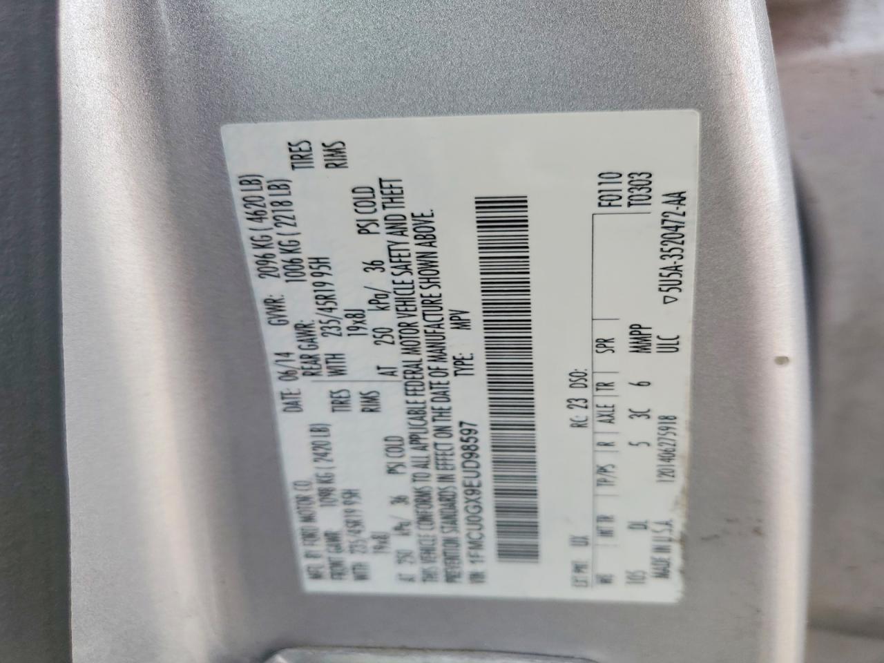 2014 FORD ESCAPE SE photo 13