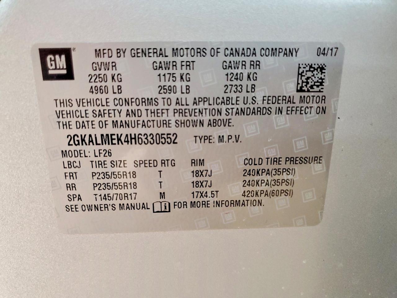 2017 GMC TERRAIN SLE photo 13