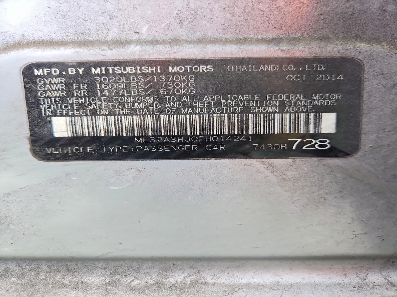 2015 MITSUBISHI MIRAGE photo 23