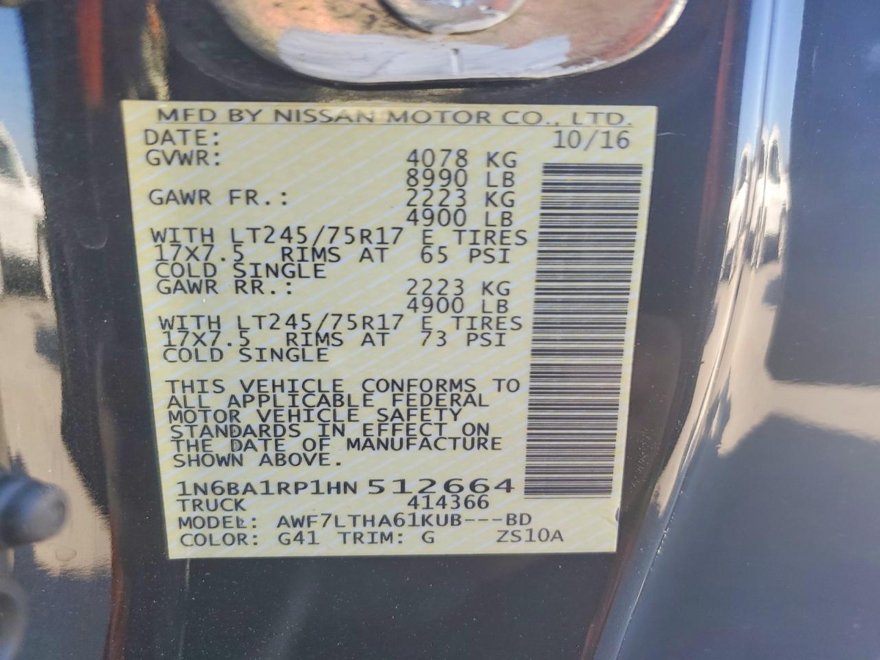 2017 NISSAN TITAN XD SV photo 37
