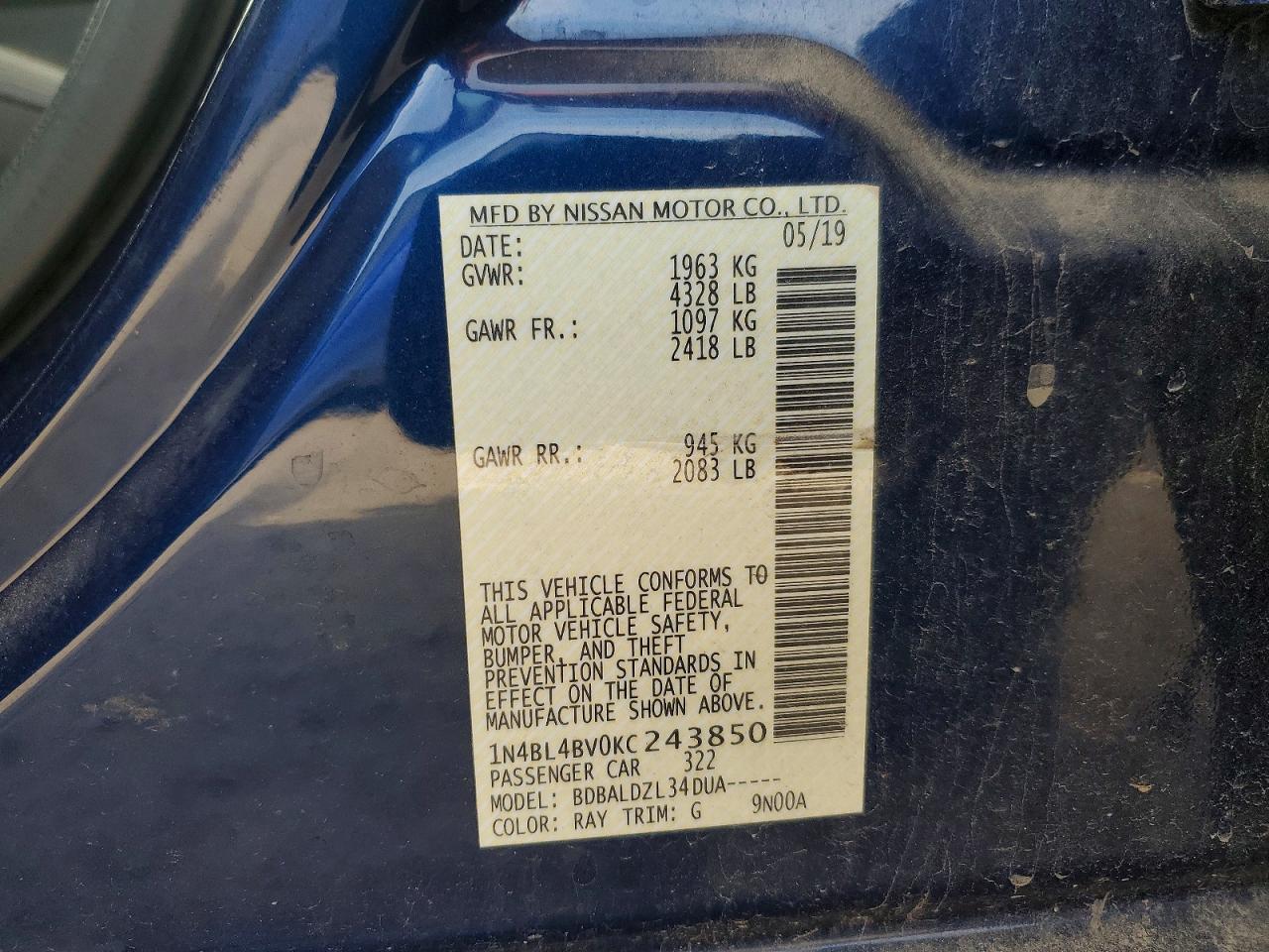 2019 NISSAN ALTIMA 2.5 S photo 25