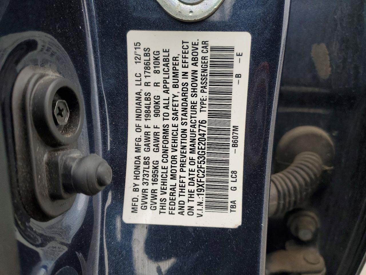 2016 HONDA CIVIC LX photo 12