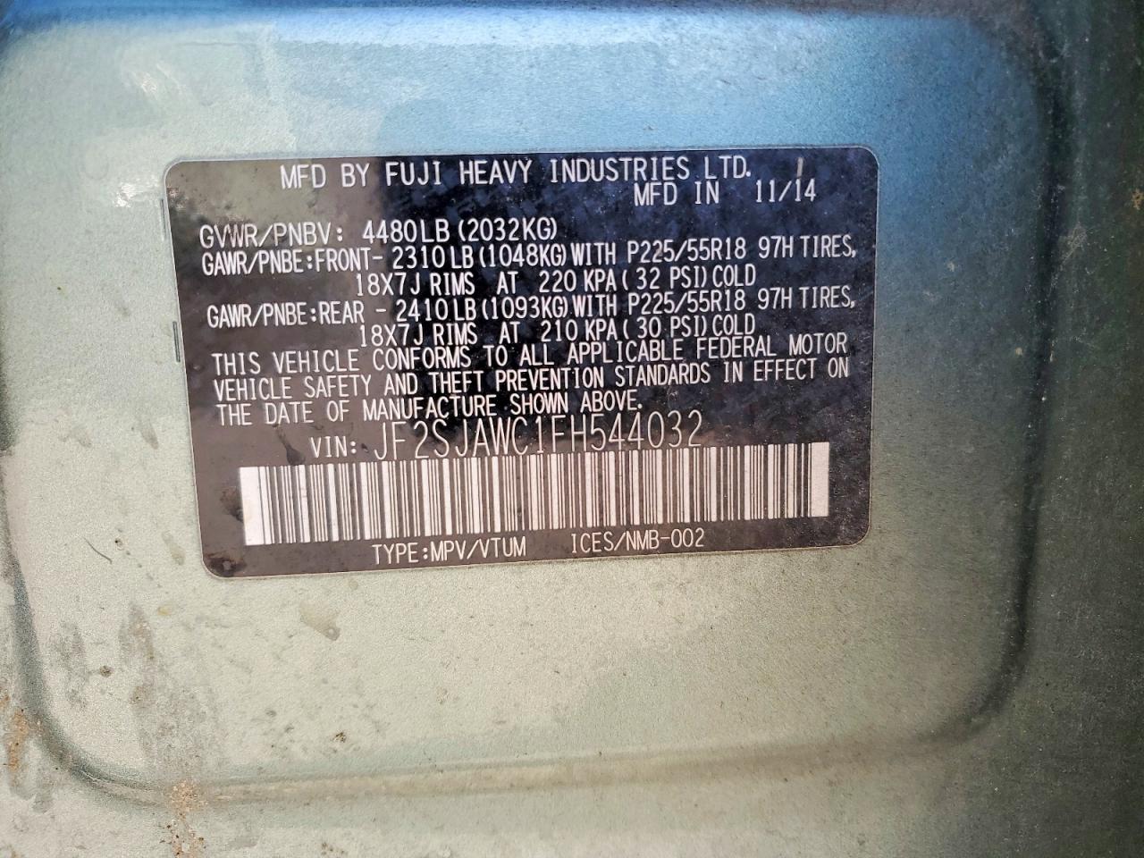 2015 SUBARU FORESTER 2.5I TOURING photo 25