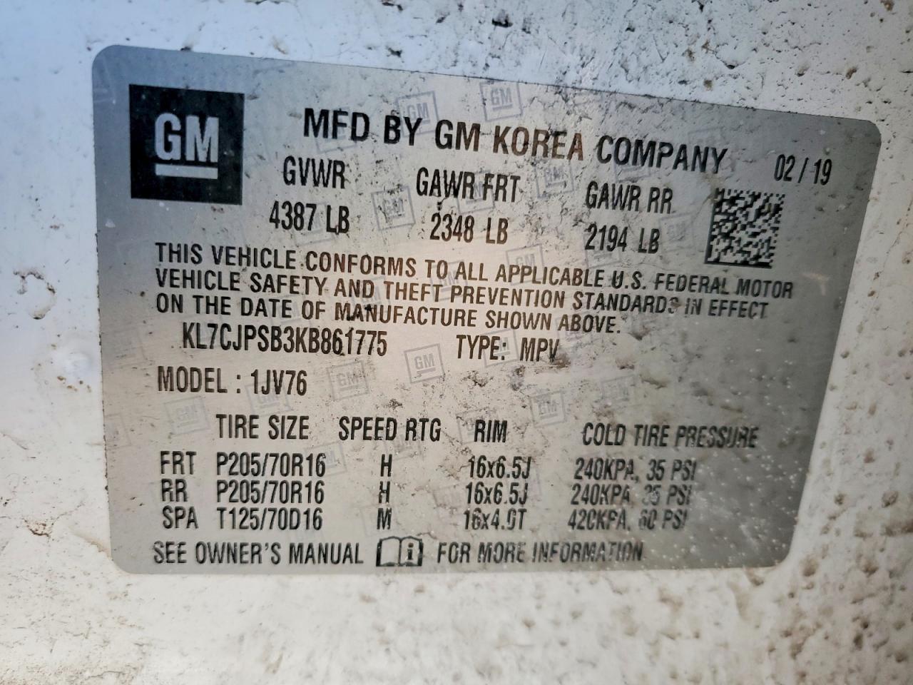 2019 CHEVROLET TRAX 1LT photo 37