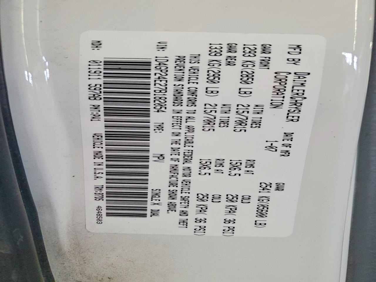 2007 DODGE GRAND CARAVAN SE photo 25