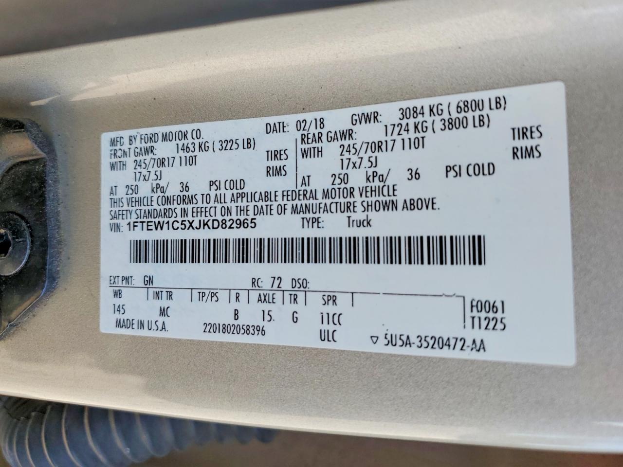 2018 FORD F150 SUPERCREW photo 12