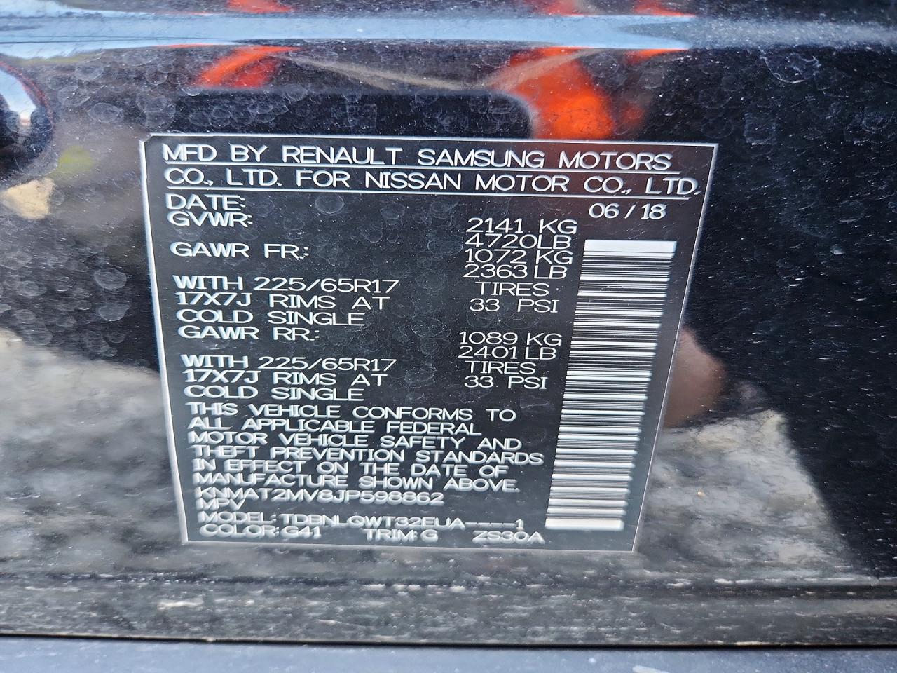 2018 NISSAN ROGUE S photo 37