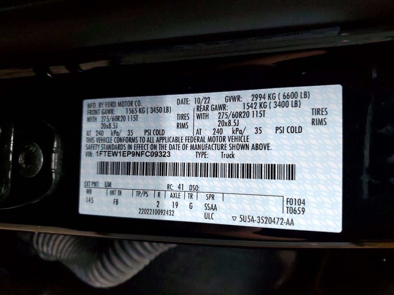 2022 FORD F150 SUPERCREW photo 23