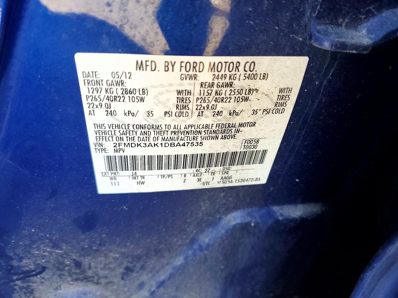 2013 FORD EDGE SPORT photo 34