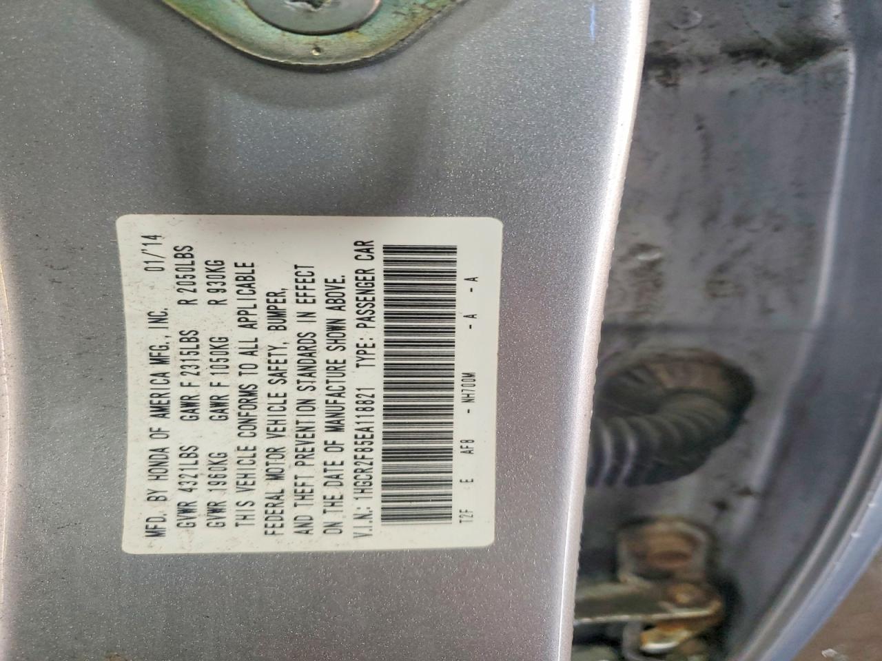 2014 HONDA ACCORD EXL photo 12