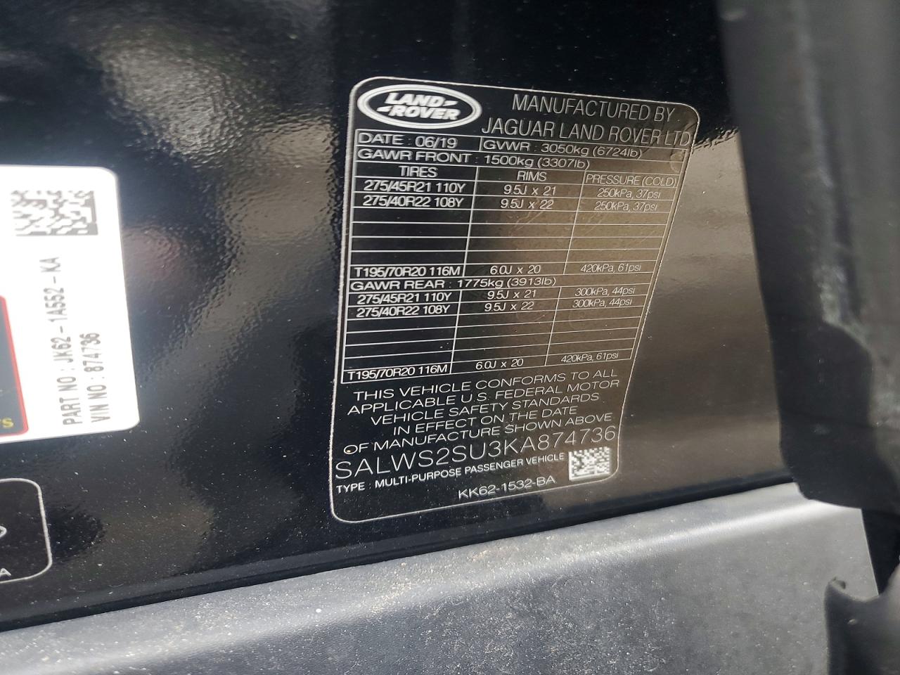 2019 LAND ROVER RANGE ROVER SPORT HST photo 13