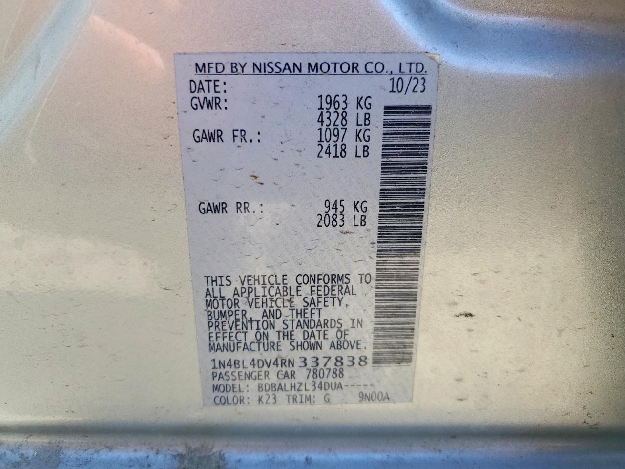 2024 NISSAN ALTIMA SV photo 23
