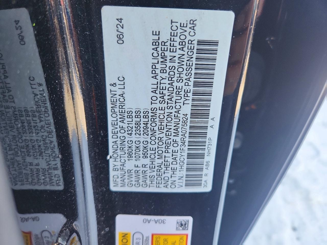 2024 HONDA ACCORD EX photo 23
