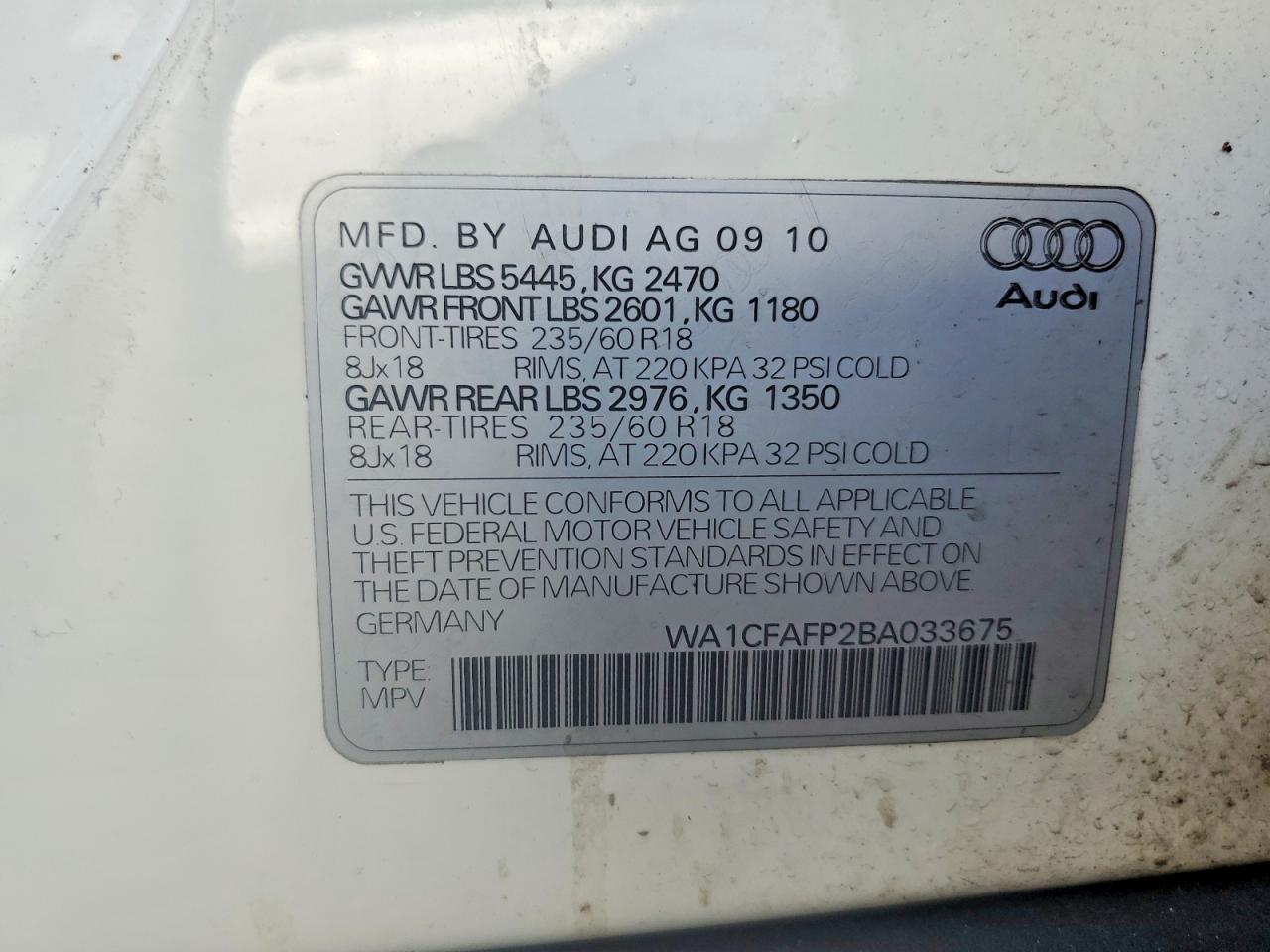 2011 AUDI Q5 PREMIUM photo 23