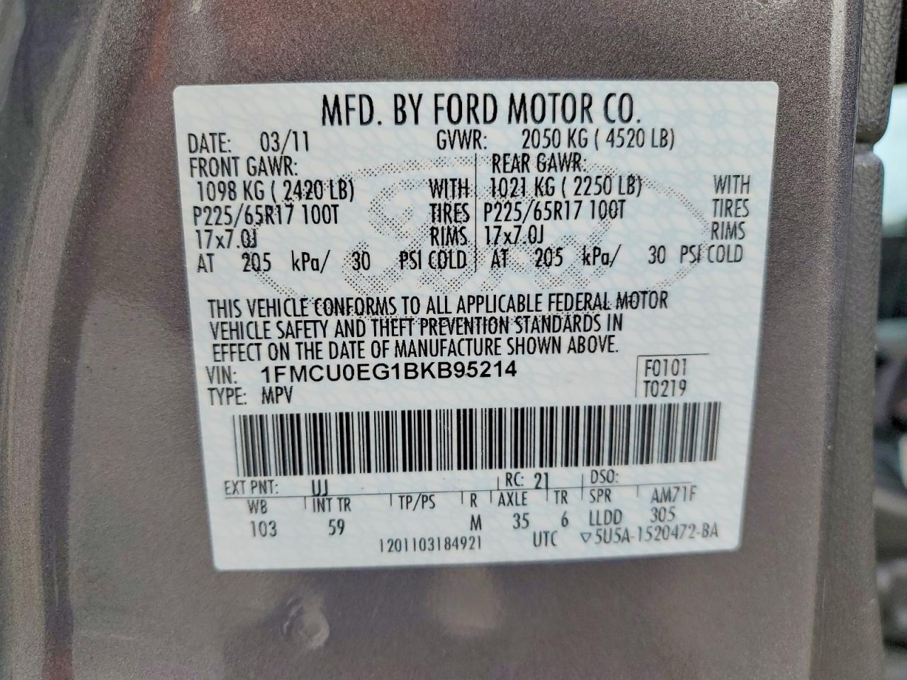2011 FORD ESCAPE LIMITED photo 23