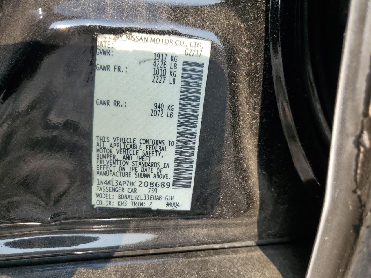 2017 NISSAN ALTIMA 2.5 photo 49