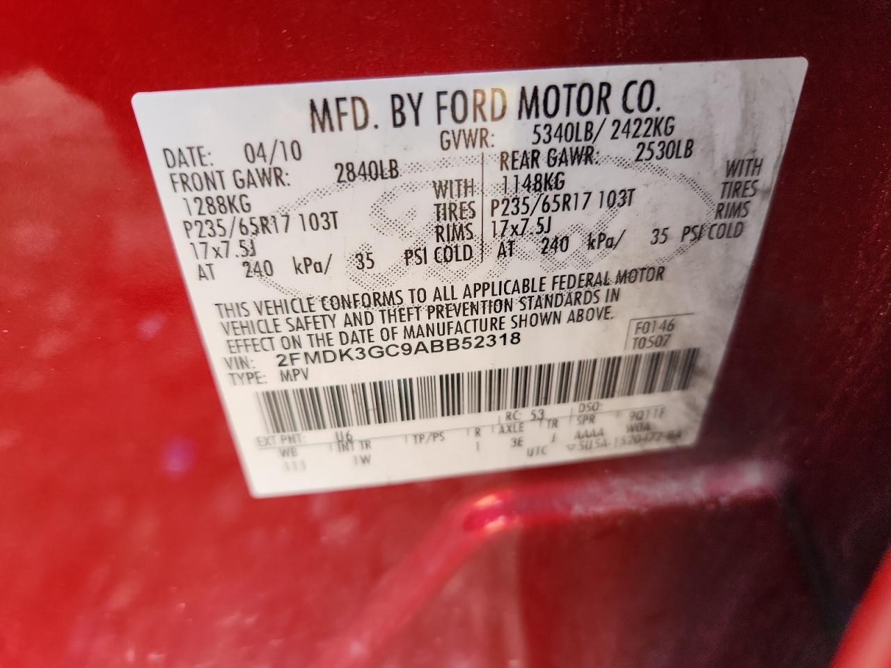 2010 FORD EDGE SE photo 27